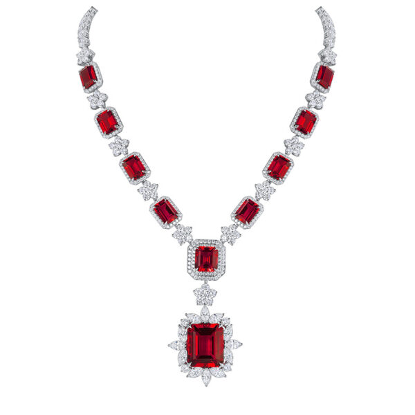 #216 S925 silver laboratory-grown emerald necklace. Main stone: 33.6 carats - Image 5