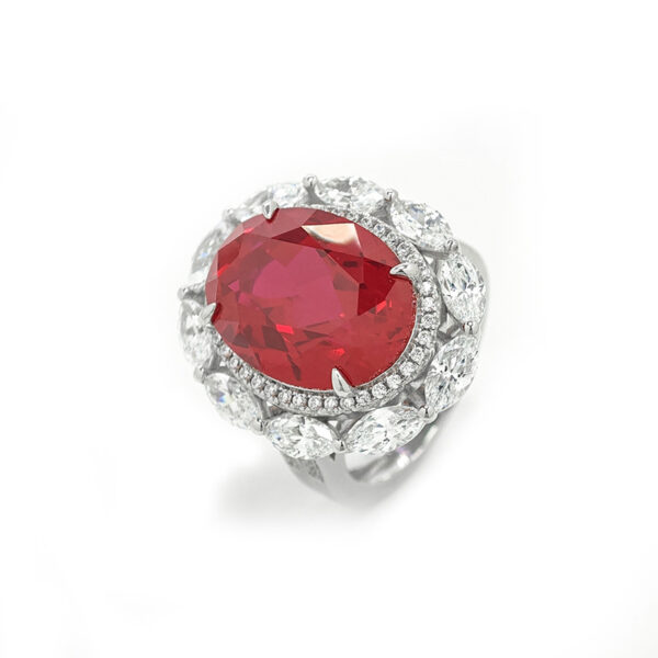 #155 S925 Silver Light Luxury, Exquisite and high-end Cultivated ruby and Sapphire ring - Image 5