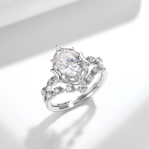 #165 Stylish and High-end 2ct, 7*9mm layered set wedding ring - Image 4