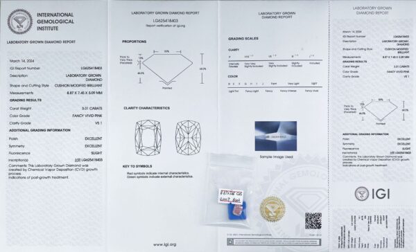 38# 7.05 carat VS1 clarity, pink Asche lab-grown diamond, lab-grown diamond - Image 14