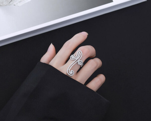 #200 S925 Silver ring Exaggerated Ring for girls - Image 4