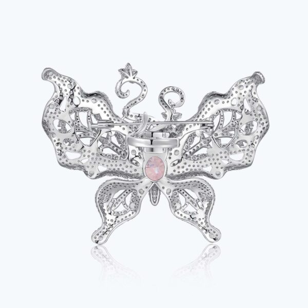 273#Banquet jewelry luxury designer butterfly brooch women's super beautiful and sparkling full diamond zircon coat pin ring dual-use - Image 7
