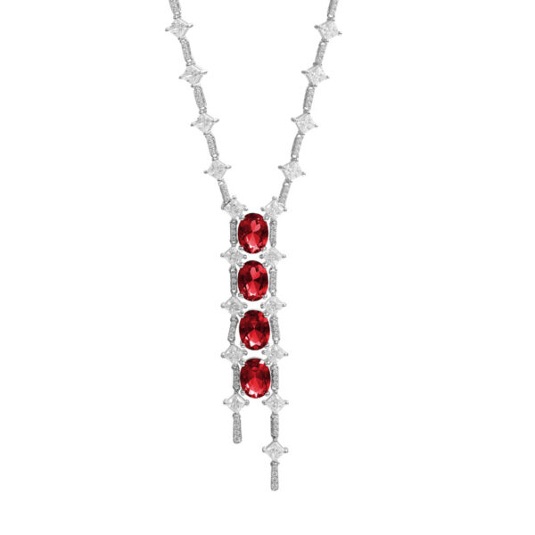 #163 S925 Silver Light Luxury Exquisite High-end Cultivated emerald necklace with chain - Image 4