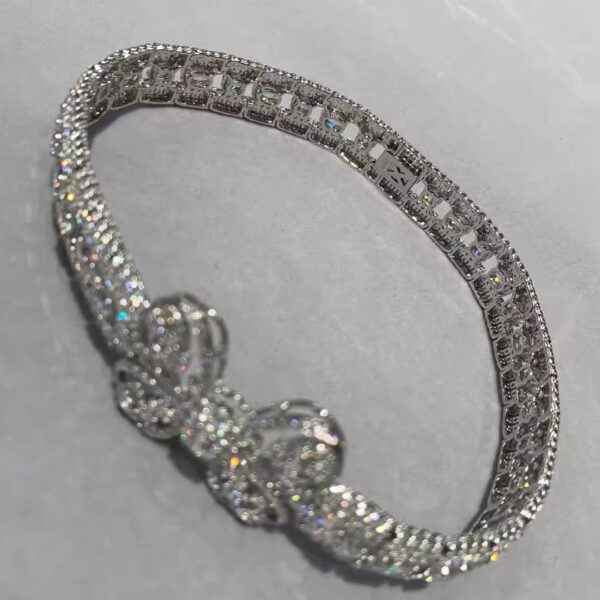 #110 925 silver-inlaid zircon bow necklace, handcrafted necklace - Image 6