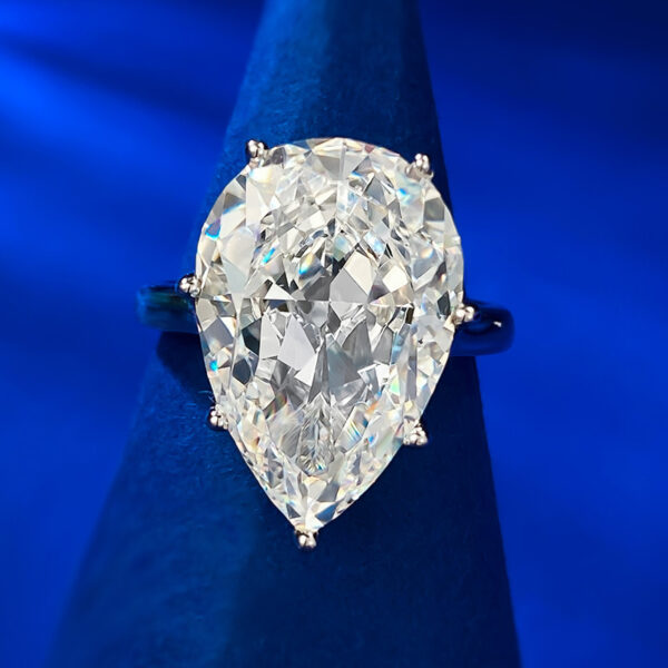 #297 New S925 Silver 8ct Geometric High-Carbon Diamond 12*18mm Women's Wedding Ring - Image 5