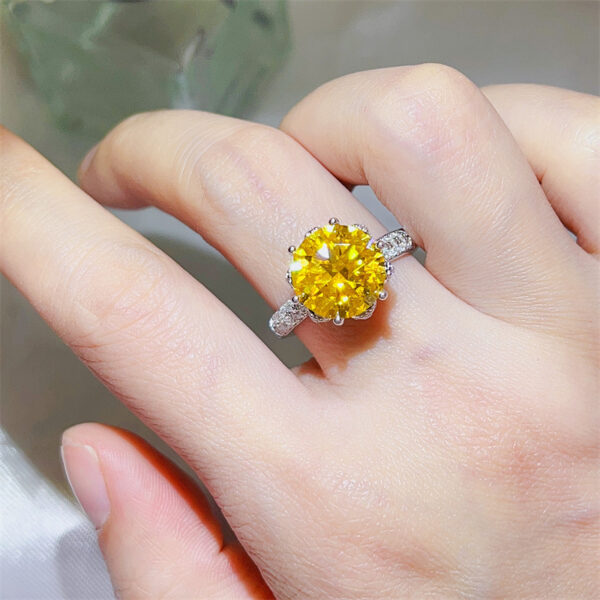 #223 925 sterling silver 5-carat yellow morganite ring, octagonal cut, large carat, women's ring - Image 2