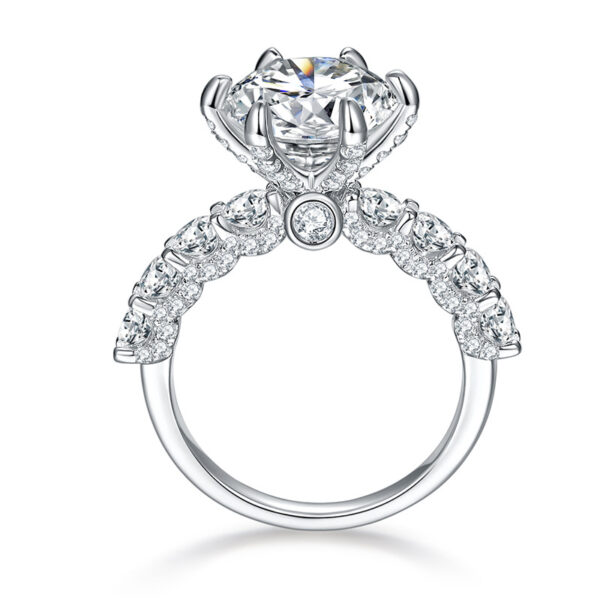#164 Fashionable and high-end 11mm, 5-carat firework cut ring wedding ring - Image 5