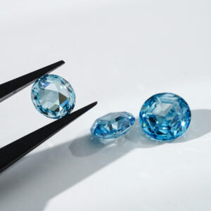 45# 7.98mm 1.728ct blue lab-grown diamond rose cut lab-grown diamond