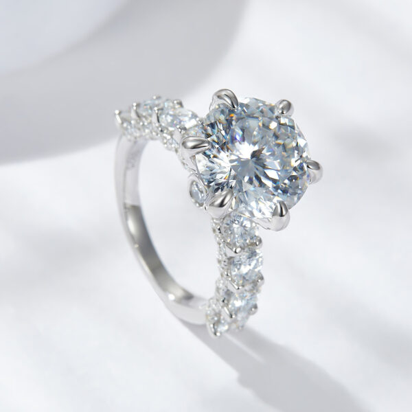 #164 Fashionable and high-end 11mm, 5-carat firework cut ring wedding ring - Image 6