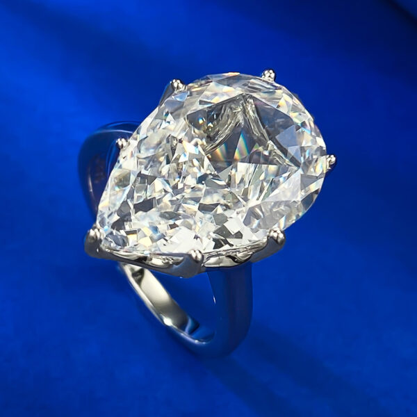 #297 New S925 Silver 8ct Geometric High-Carbon Diamond 12*18mm Women's Wedding Ring - Image 9