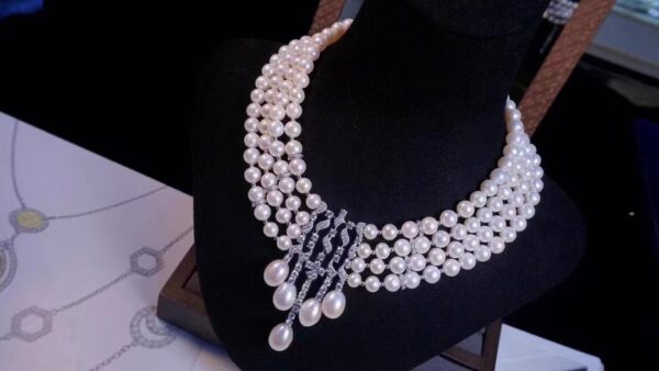 #95 925 Silver inlaid Zircon Natural freshwater Pearl Necklace and Bracelet set - Image 7