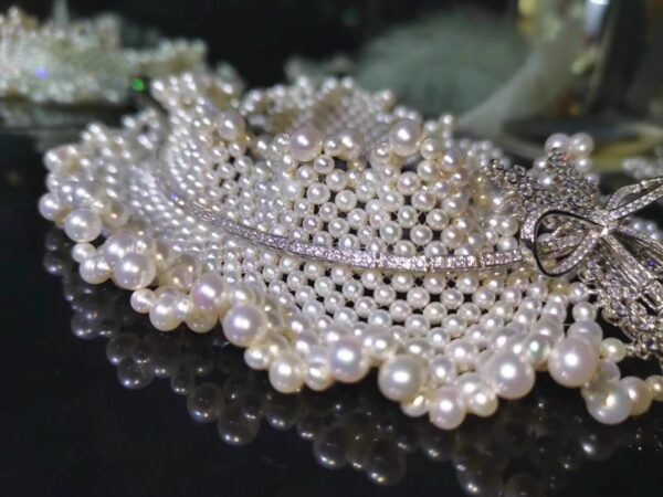 #111 925 Silver inlaid zircon natural pearl necklace, hand-woven pearl necklace - Image 7