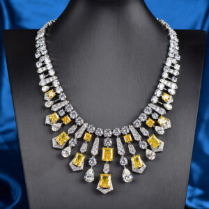 #121 S925 Silver Light Luxury Exquisite High-end high-carbon diamond necklace