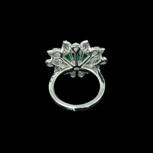 #196 925 Silver gold-plated ring, high-carbon diamond wood with green sugar tower shape, exquisite girls' ring - Image 9
