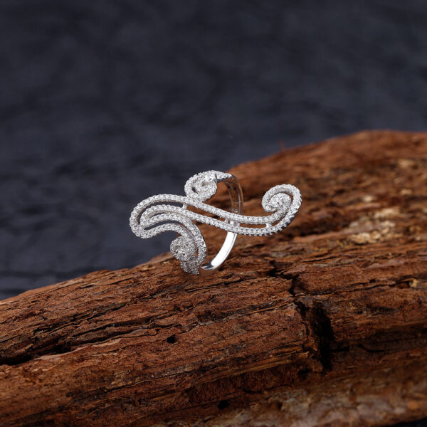 #200 S925 Silver ring Exaggerated Ring for girls - Image 2