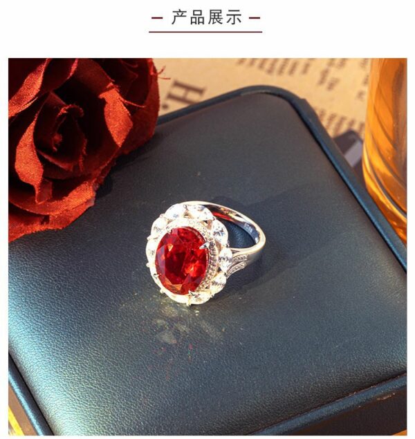 #155 S925 Silver Light Luxury, Exquisite and high-end Cultivated ruby and Sapphire ring - Image 2