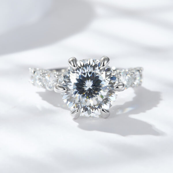 #164 Fashionable and high-end 11mm, 5-carat firework cut ring wedding ring - Image 2