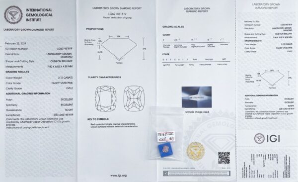38# 7.05 carat VS1 clarity, pink Asche lab-grown diamond, lab-grown diamond - Image 15