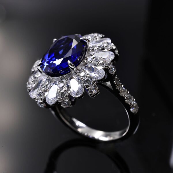 #138 S925 Silver Light Luxury, Exquisite and high-end 5-carat cultivated pink sapphire ring - Image 3