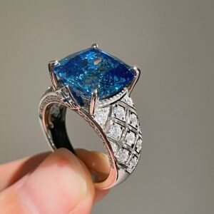 #158 S925 Silver Light Luxury Exquisite High-end 7*9mm ring