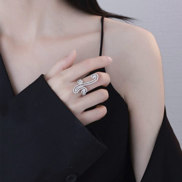 #200 S925 Silver ring Exaggerated Ring for girls - Image 3