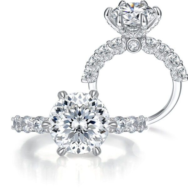 #164 Fashionable and high-end 11mm, 5-carat firework cut ring wedding ring