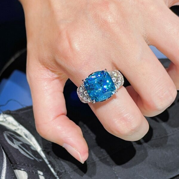 #158 S925 Silver Light Luxury Exquisite High-end 7*9mm ring - Image 6