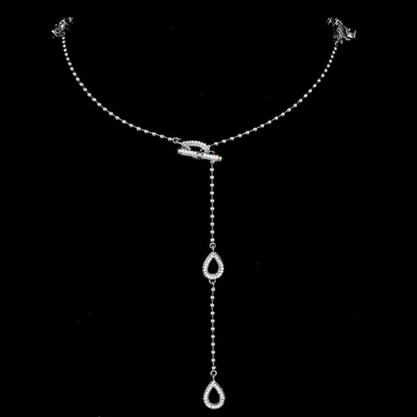 #261 925 silver-white teardrop-shaped 7*11mm2ct high-carat diamond women's necklace - Image 3