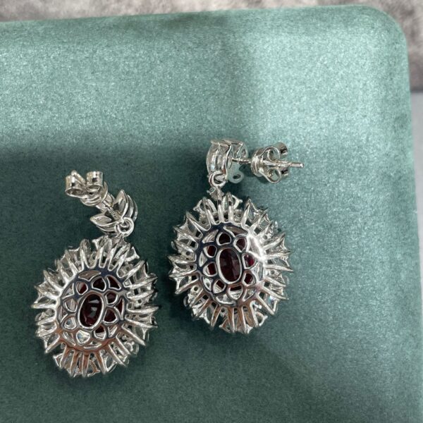 #309 6-carat laboratory-grown ruby gold-plated silver ring, necklace pendant, earrings - Image 5