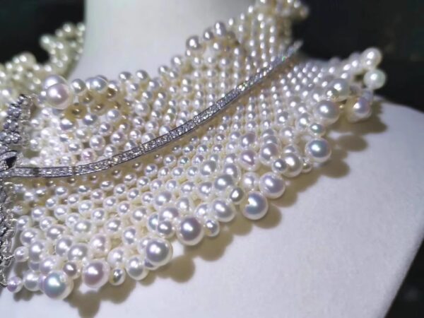 #111 925 Silver inlaid zircon natural pearl necklace, hand-woven pearl necklace - Image 8