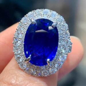 402#AIGS High Order Fashionable Natural Sri Lanka Royal Blue Sapphire Ring Main Stone 8.09 Carat ww