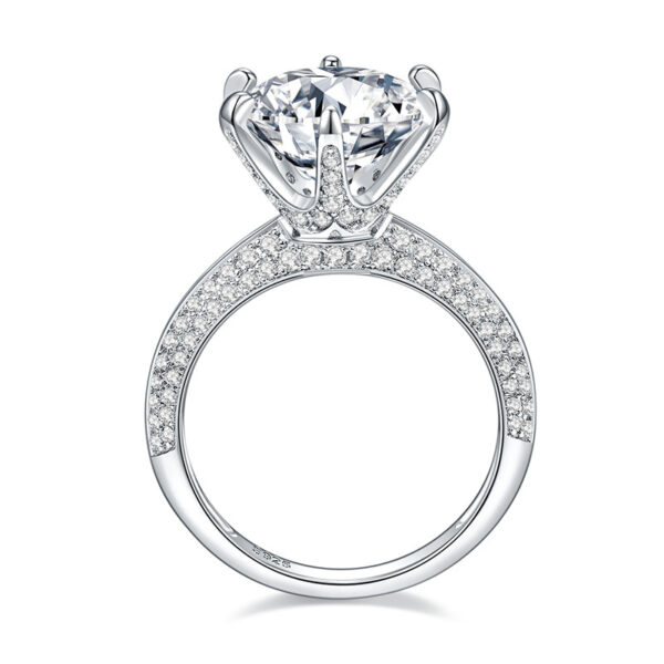 #141 S925 Silver Light Luxury Exquisite High-end 5-carat Moissanite round women's ring