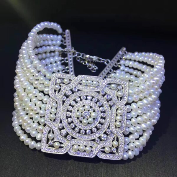 #116 Natural Pearl Necklace Bracelet Set, 925 sterling silver inlaid with zircon - Image 9