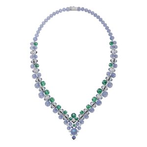 #217 925 silver-gold plated necklace - high-carat diamond banquet lady's necklace