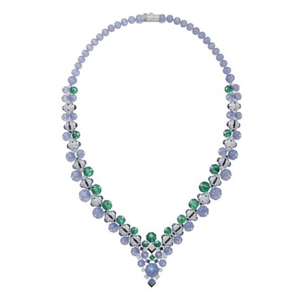 #217 925 silver-gold plated necklace - high-carat diamond banquet lady's necklace