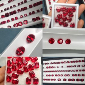 7.7 carat hydrothermal method cultivation of ruby spot wholesale cultivation of pigeon blood ruby jewelry bare stone