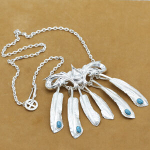 387#S925 plain silver fashionable men's and women's sweater chain simple Japanese and Korean style Takahashi feather chain personalized and versatile trendy wholesale