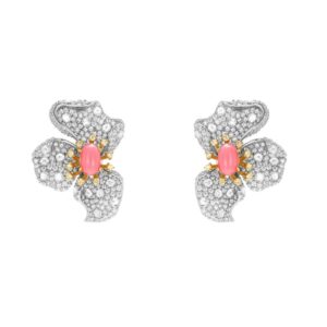 405#925 silver gold-plated earrings with high carbon diamonds, conch beads, butterflies, high-end fashion jewelry, exquisite girl earrings