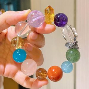 412#12-20mm High Customized Natural White Crystal Black Gold Super Southern Red Purple Crystal Sea Blue Treasure Yellow Crystal Multi Treasure Bracelet Hand