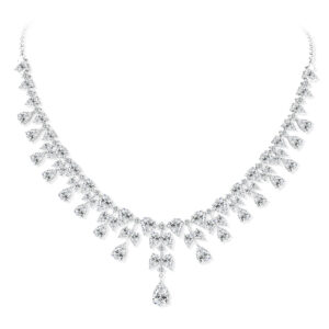 #261 925 silver-white teardrop-shaped 7*11mm2ct high-carat diamond women's necklace