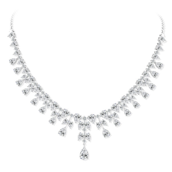 #261 925 silver-white teardrop-shaped 7*11mm2ct high-carat diamond women's necklace