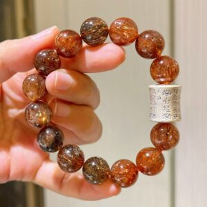 416#925 silver 12-13mm natural crystal high-end design with full hair base black gold super seven bracelet bracelet bracelet