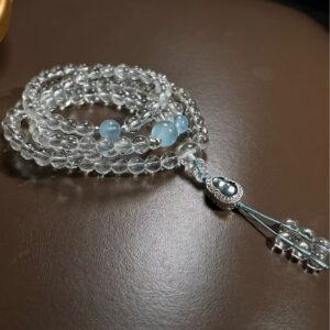 429#Wholesale natural white crystal sea blue treasure multi circle bracelet fashion, light luxury, simple and high-end feeling, give to girlfriend and best friend