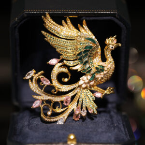 22222#Fashion Retro Jewelry Art Exhibition Luxury Brooch European and American Colorful Nirvana Phoenix Broch