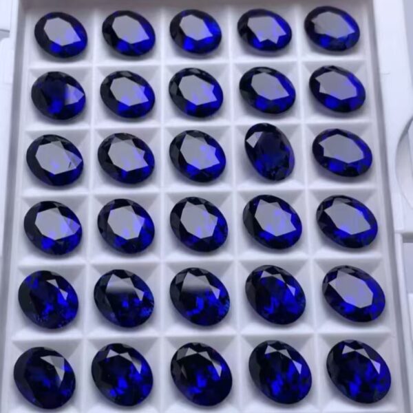 375#20.2 carats Laboratory cultivation of sapphire, royal blue ribbon, cotton wool, sapphire, natural cutting surface, bare stone