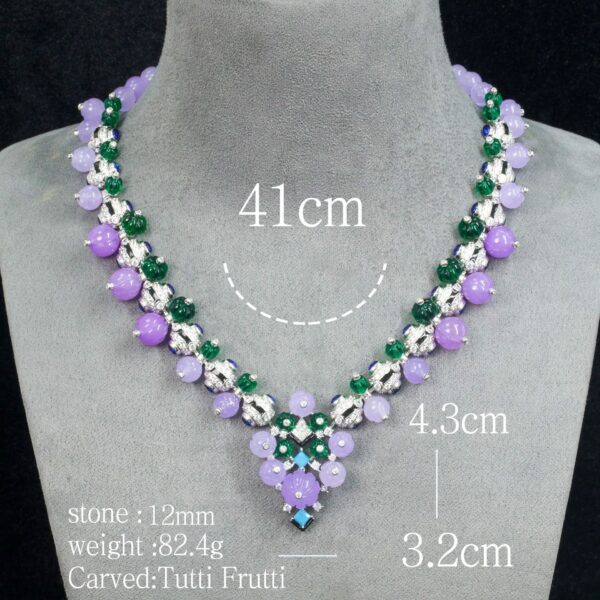 #217 925 silver-gold plated necklace - high-carat diamond banquet lady's necklace - Image 9