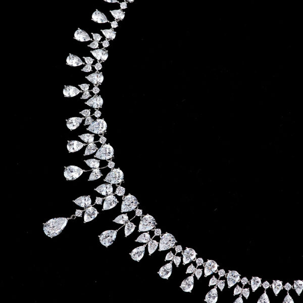 #261 925 silver-white teardrop-shaped 7*11mm2ct high-carat diamond women's necklace - Image 6