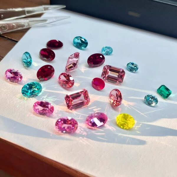 378#8-carat laboratory cultivated Paraiba bare stone wholesale with complete specifications - Image 3