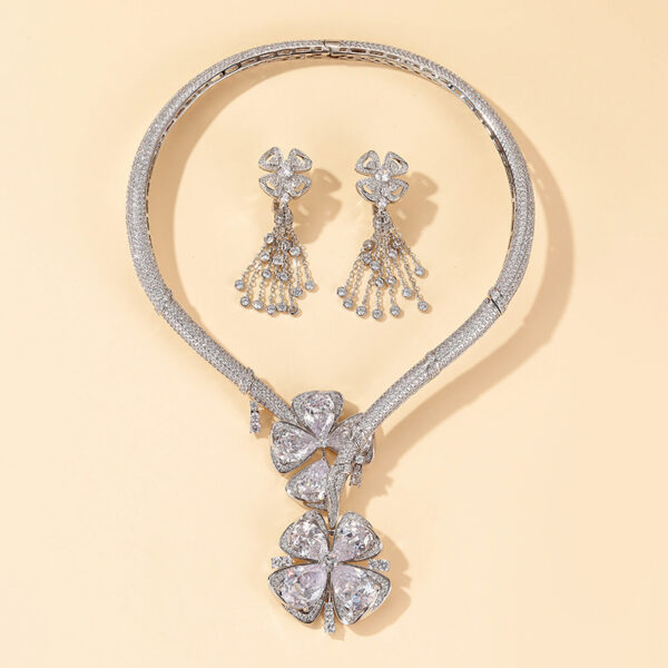 382#Yongzhanhua collar copper plated 14k gold luxury high-end women's evening dress accessories