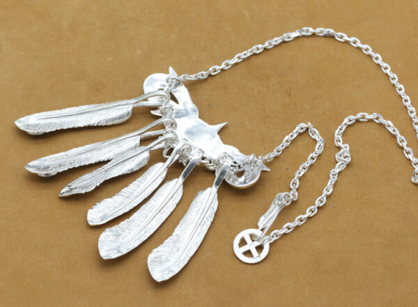 387#S925 plain silver fashionable men's and women's sweater chain simple Japanese and Korean style Takahashi feather chain personalized and versatile trendy wholesale - Image 2